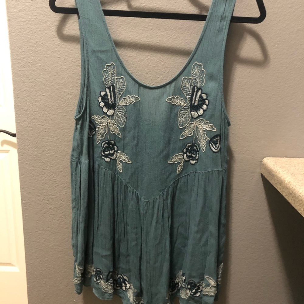 Free people wide leg shortie romper